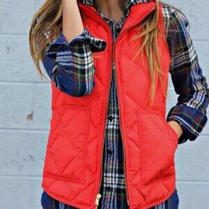J. Crew Quilted Orange Puffer Vest XS